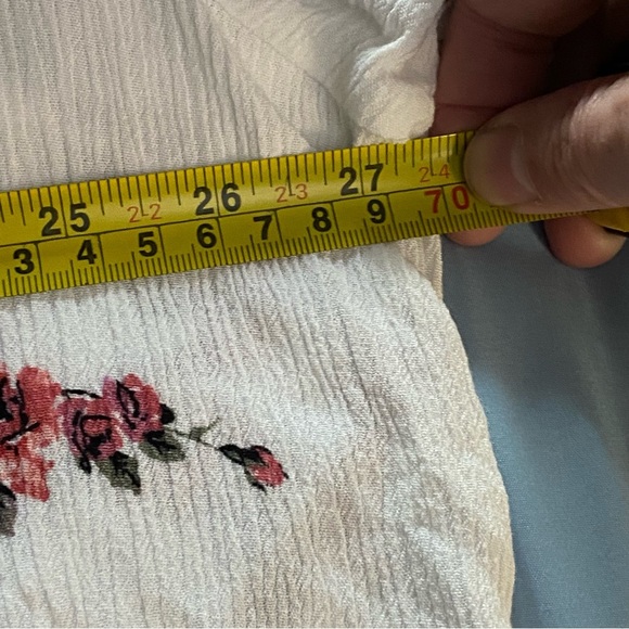 In Every Story Womens Floral Off Shoulder Peasant Blouse Gathered Tie Front 5X - Picture 11 of 11